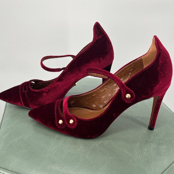 Vintage Carrano Velvet Heels made in Brazil Size 41 US 10 - Picture 6 of 8